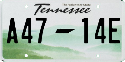 TN license plate A4714E