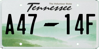 TN license plate A4714F