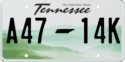 TN license plate A4714K
