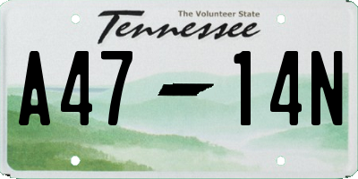 TN license plate A4714N