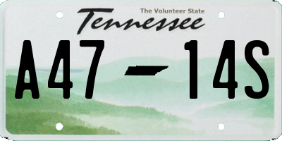 TN license plate A4714S