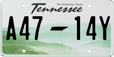 TN license plate A4714Y
