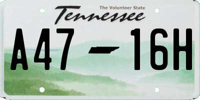 TN license plate A4716H