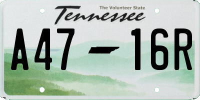 TN license plate A4716R