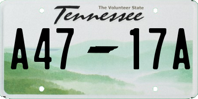 TN license plate A4717A