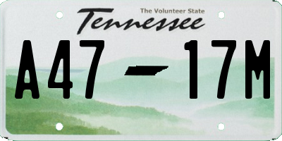 TN license plate A4717M
