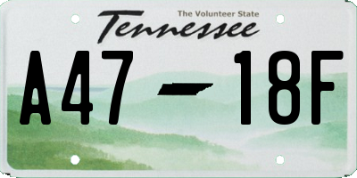 TN license plate A4718F