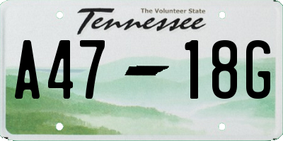 TN license plate A4718G