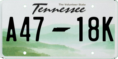 TN license plate A4718K