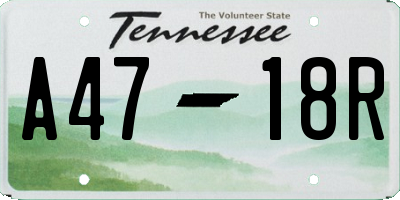 TN license plate A4718R