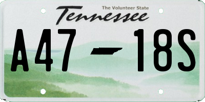 TN license plate A4718S