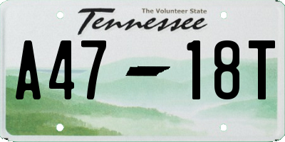 TN license plate A4718T