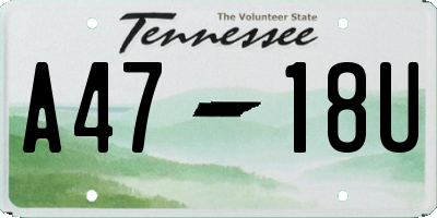 TN license plate A4718U