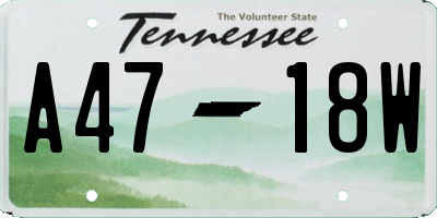 TN license plate A4718W