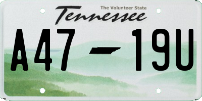 TN license plate A4719U