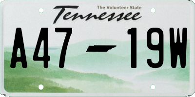 TN license plate A4719W