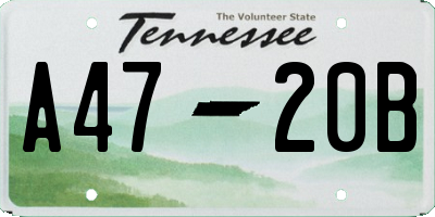 TN license plate A4720B