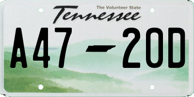 TN license plate A4720D