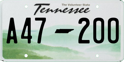 TN license plate A4720O