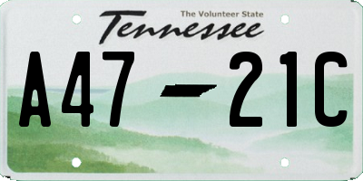 TN license plate A4721C