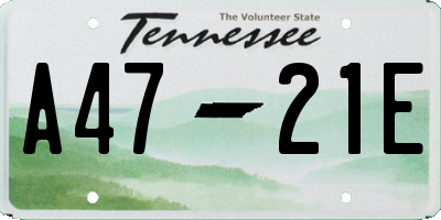 TN license plate A4721E