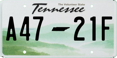 TN license plate A4721F