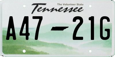 TN license plate A4721G