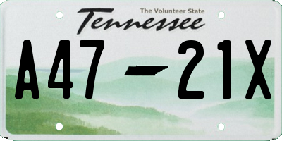 TN license plate A4721X