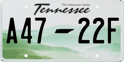 TN license plate A4722F