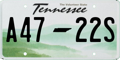TN license plate A4722S