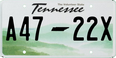 TN license plate A4722X