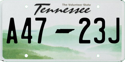 TN license plate A4723J