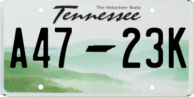 TN license plate A4723K