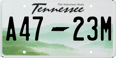 TN license plate A4723M