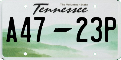 TN license plate A4723P