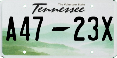 TN license plate A4723X