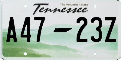 TN license plate A4723Z