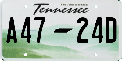 TN license plate A4724D