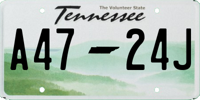 TN license plate A4724J