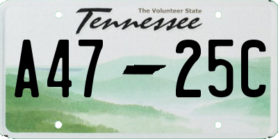 TN license plate A4725C