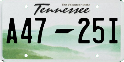 TN license plate A4725I