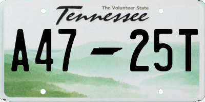 TN license plate A4725T