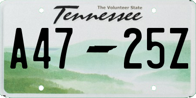 TN license plate A4725Z