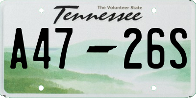 TN license plate A4726S