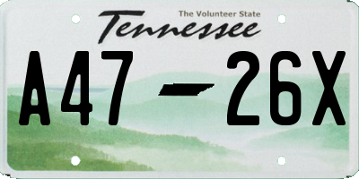 TN license plate A4726X