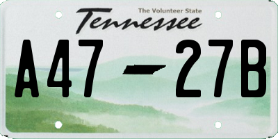 TN license plate A4727B