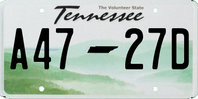TN license plate A4727D