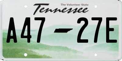 TN license plate A4727E