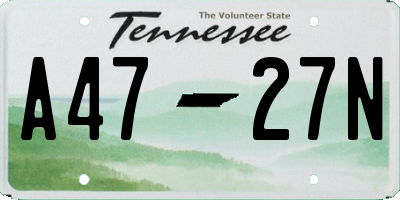 TN license plate A4727N