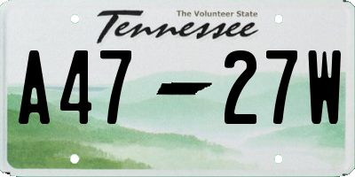 TN license plate A4727W